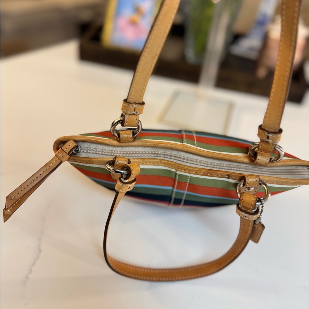 🩷🧡 COACH LEGACY STRIPE MINI TOTE! - Picture 6 of 10